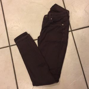 Hudson stretchy jeans in shiny brown